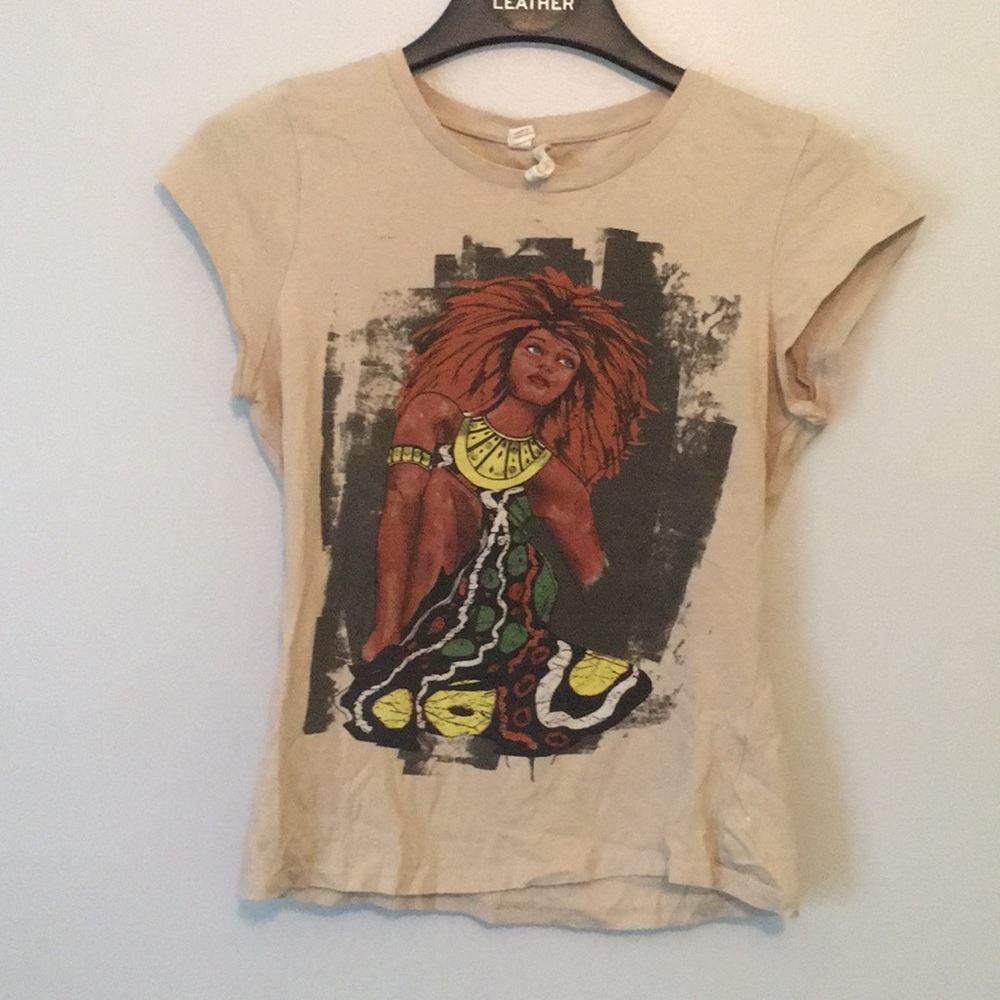 Zara organic cotton shirt tee print M but runs s